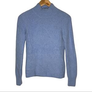 Marled Eyelash Blue Mock Neck Sweater Women's size Small S